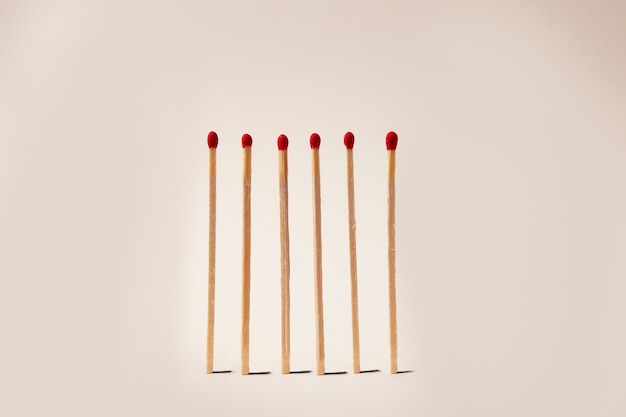 Matches arrangement still life