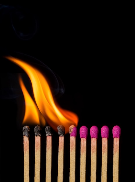 Matches burning