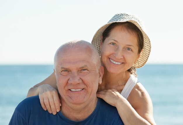 Mature couple at sea beach