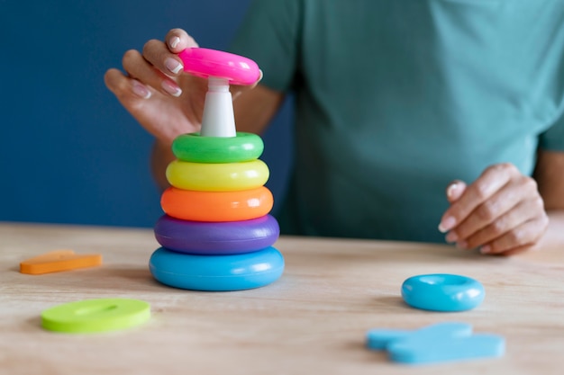 Mature woman having an occupational therapy session