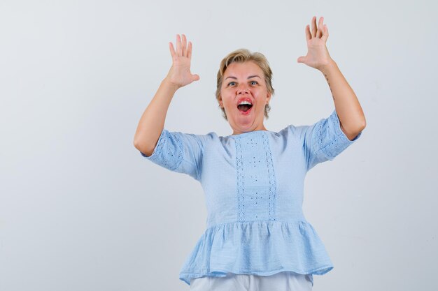 Mature woman posing in the studio