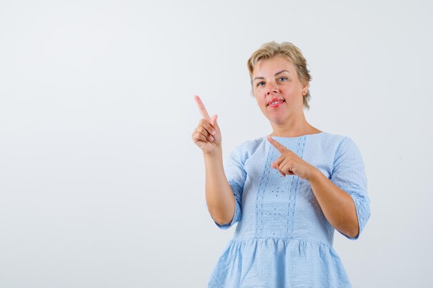 Mature woman posing in the studio