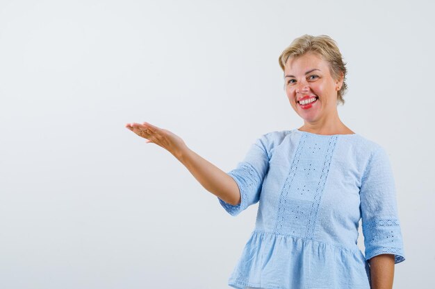 Mature woman posing in the studio