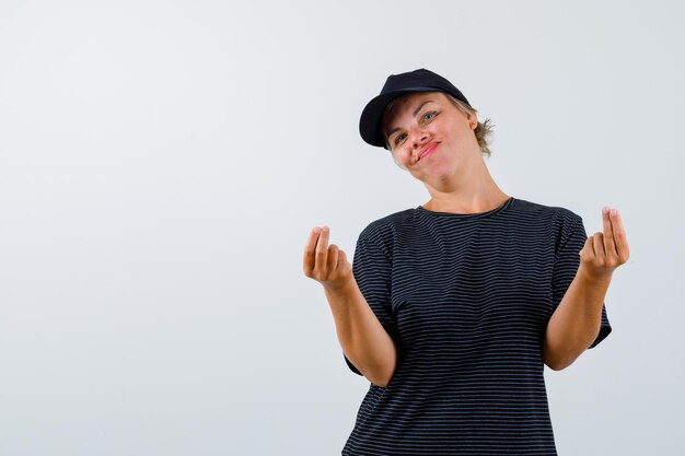 Mature woman posing in the studio