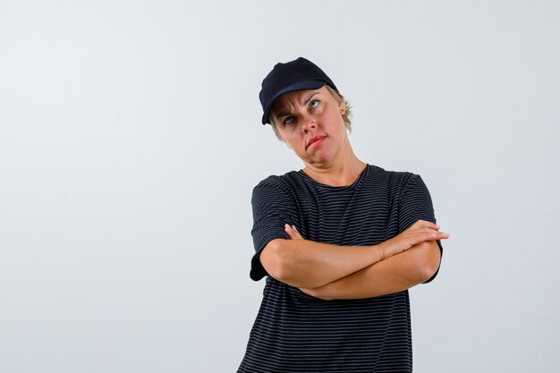 Mature woman posing in the studio