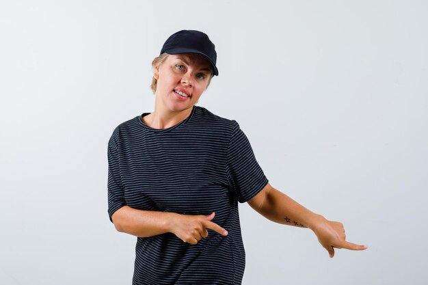 Mature woman posing in the studio