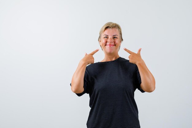 Mature woman posing in the studio