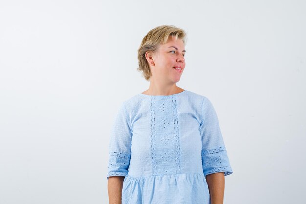 Mature woman posing in the studio