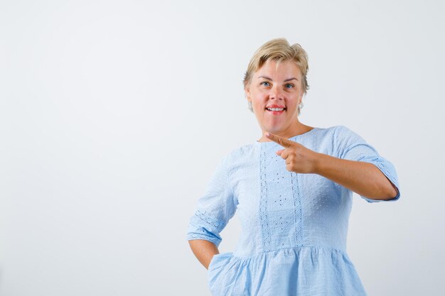 Mature woman posing in the studio