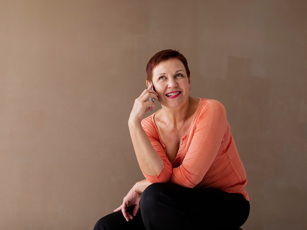 Mature woman talking on the phone