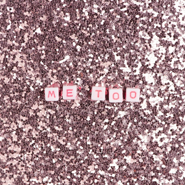 Free photo me too beads text typography on pink pastel