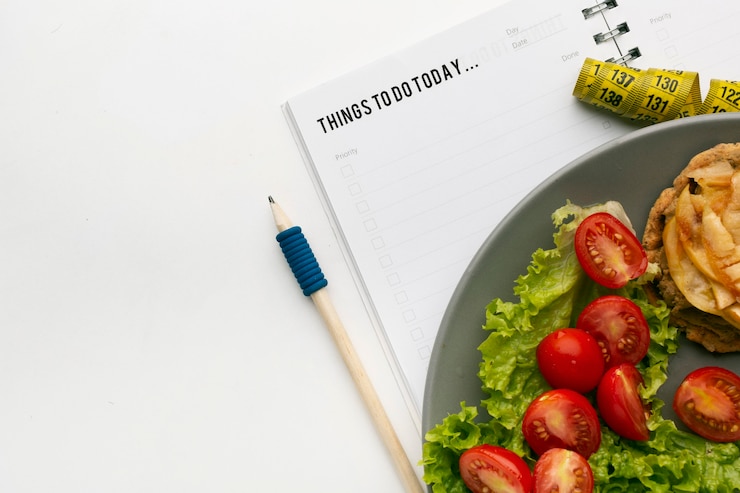 Free Photo meal to do list and food composition
