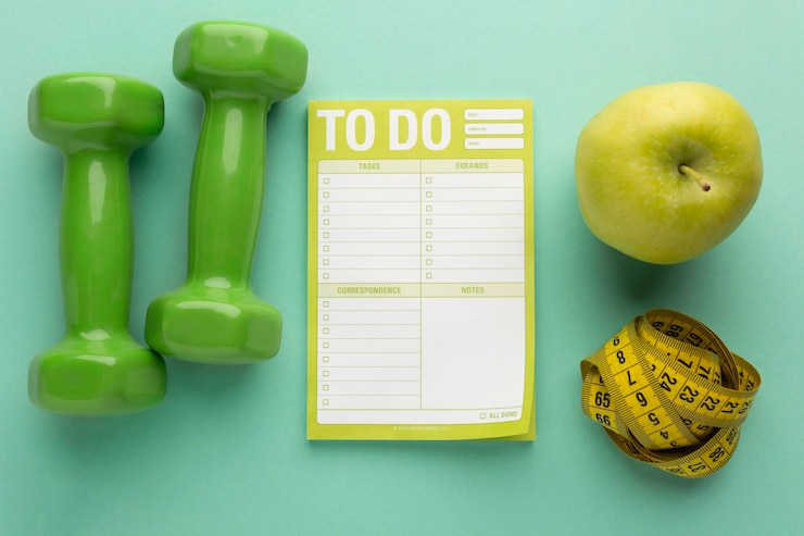 Free Photo meal to do list and food composition