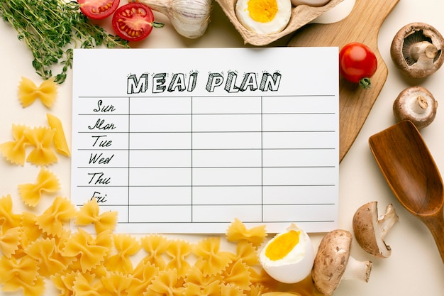 Free photo meal planning and food composition