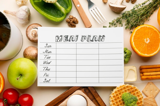 Free photo meal planning and food composition