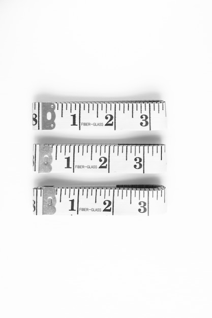 measuring tapes arrangement still life