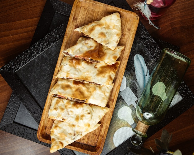 Meat pide on the table