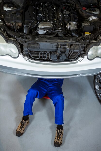 Mechanic repairing a car