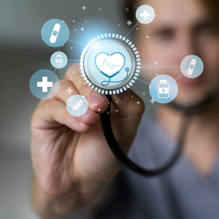 Free Photo medical banner with stethoscope
