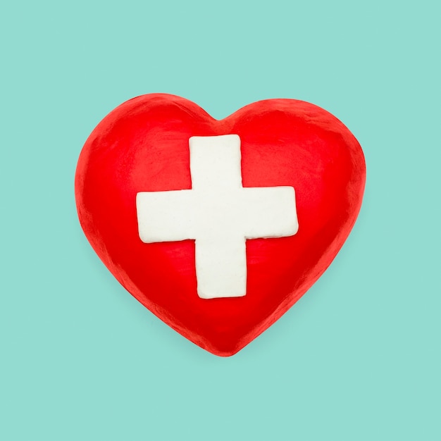 Медицинский крест сердце пластилин пластилин DIY элемент