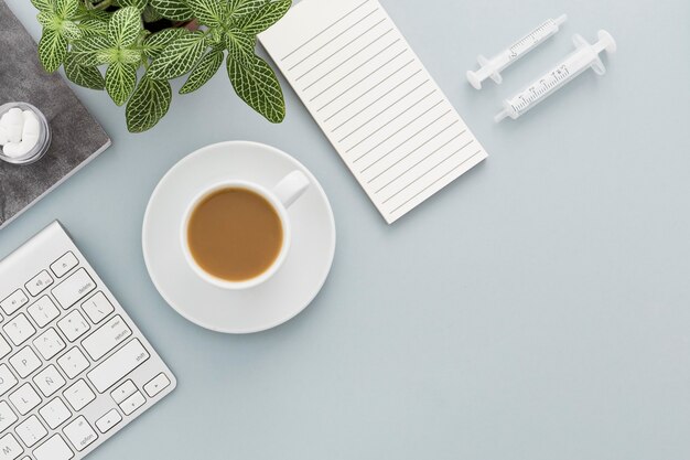 Medical equipment on desk