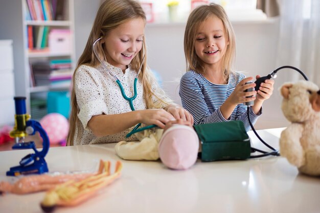 Medical equipment used by little girls