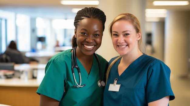 Free photo medical nurses working together at the hospital