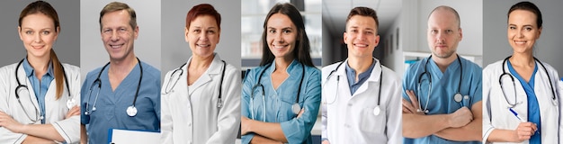 Foto gratuita collage di raccolta di persone mediche