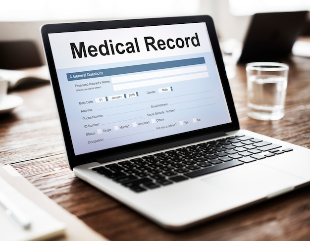 医療記録レポートヘルスケアドキュメントの概念