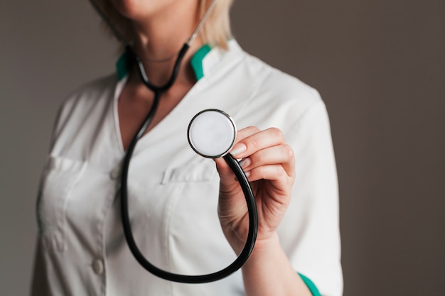 Medical staff with stethoscope