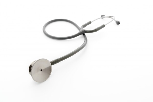 Medical  Stethoscope on white background .