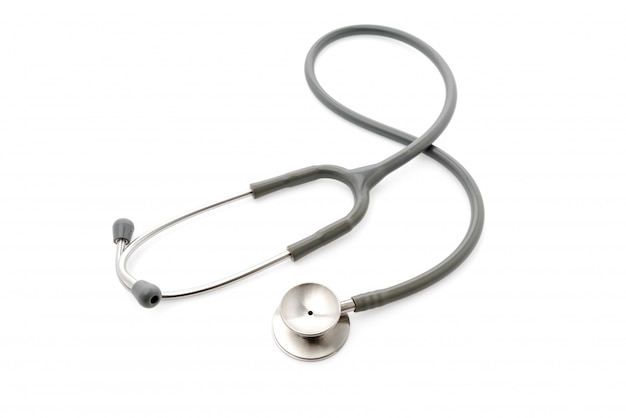 Medical  Stethoscope on white background .