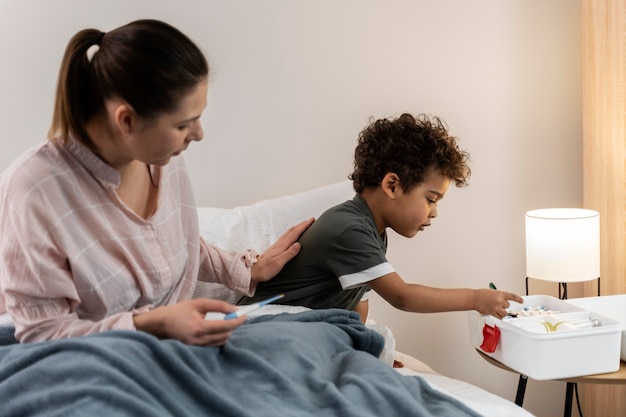 Medical teleconsultation for sick patient at home