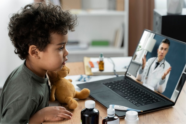 Medical teleconsultation for sick patient at home