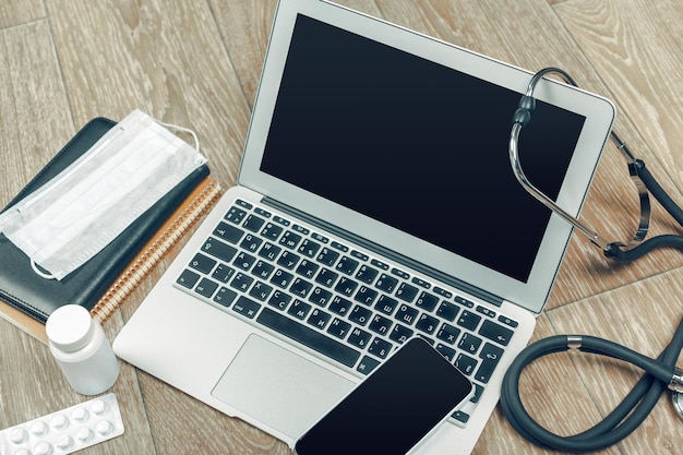 Medicine doctors working table