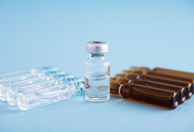 Free photo medicine and vaccine bottles