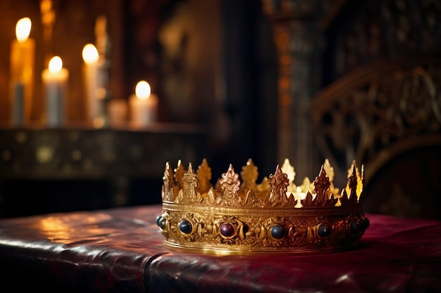 Бесплатное фото Средневековая корона натюрморта королевской семьи