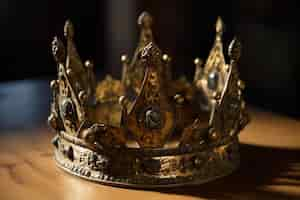 Free photo medieval crown of royalty still life