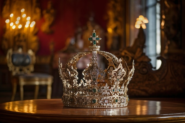 Free photo medieval crown of royalty still life