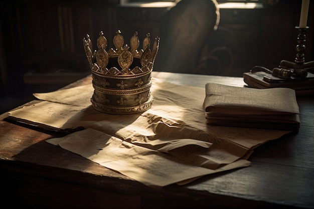 Medieval crown of royalty still life