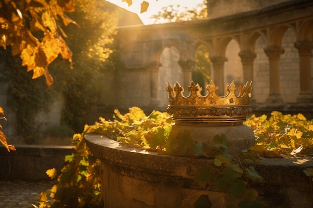 王族の静物画の中世の王冠
