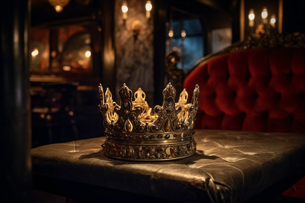 Medieval crown of royalty still life