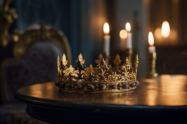 Free photo medieval crown of royalty still life