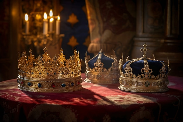 Free photo medieval crown of royalty still life