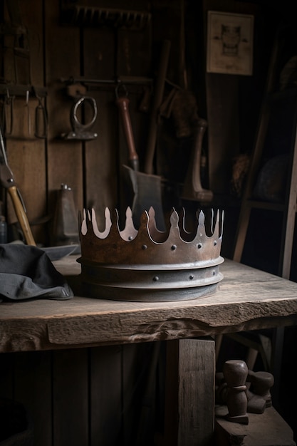 Free photo medieval crown of royalty still life