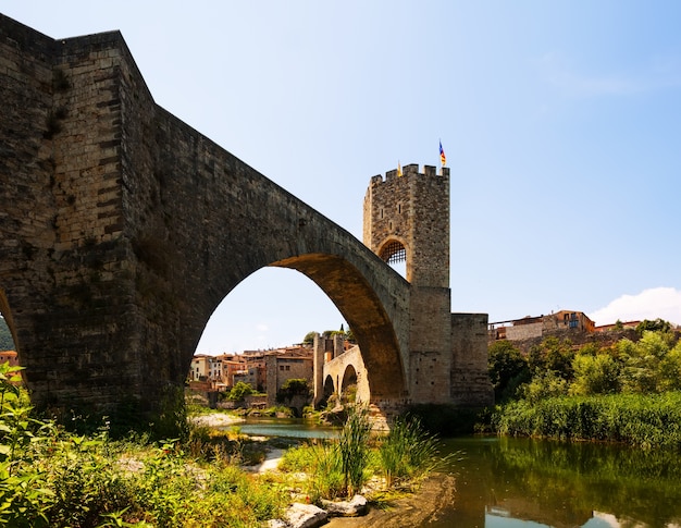Medieval fortifications and the bridge. Besalu