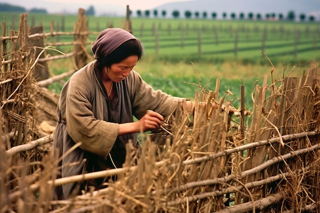 Free photo medieval historical rendering of peasant