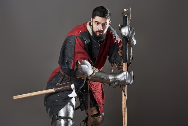 灰色の中世の騎士