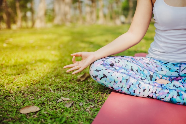 Free photo meditation in the park