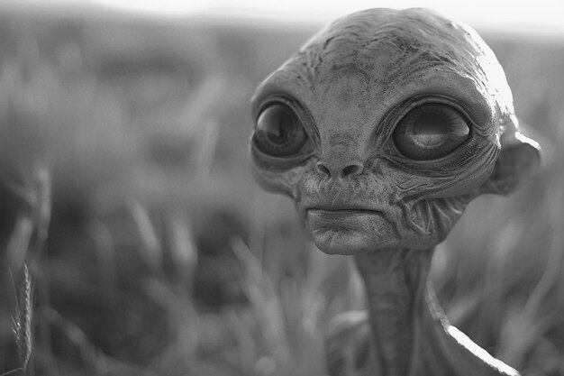 Medium shot alien monochrome